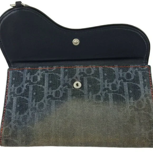 Dior wallet Trotter gray gray-based canvas �~ leather Auth T19109
